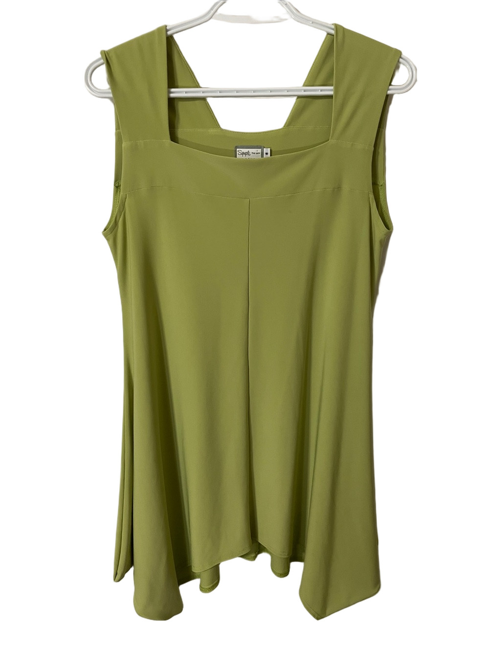 Sympli Lime Green Sleeveless Square Neck Tunic Size 8